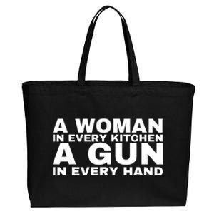 A Woman In Every Kitchen A Gun In Every Hand Cotton Canvas Jumbo Tote