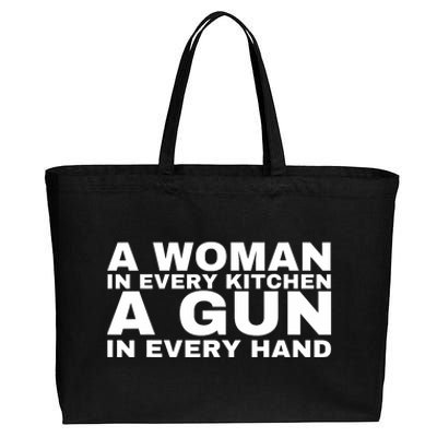 A Woman In Every Kitchen A Gun In Every Hand Cotton Canvas Jumbo Tote