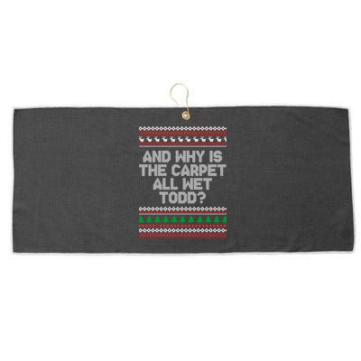 And Why Is The Carpet All Wet Todd? Ugly Christmas Large Microfiber Waffle Golf Towel