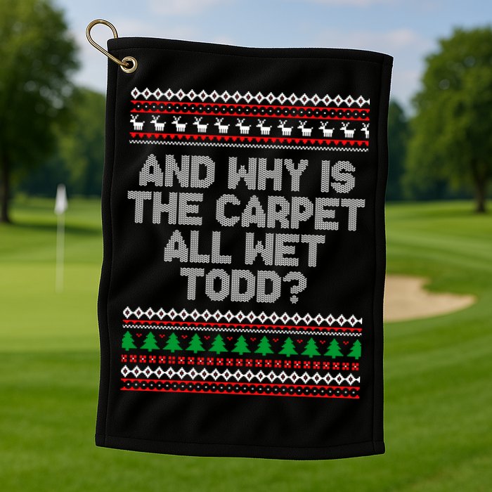 And Why Is The Carpet All Wet Todd? Ugly Christmas Golf Towel