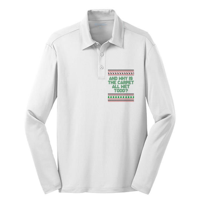 And Why Is The Carpet All Wet Todd? Ugly Christmas Silk Touch Performance Long Sleeve Polo