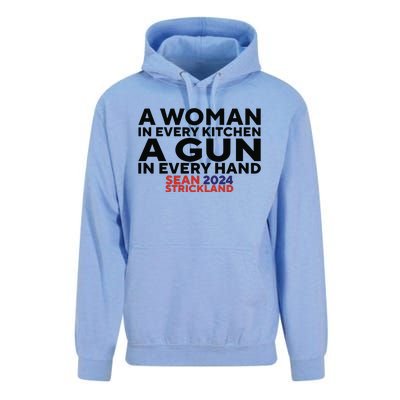 A Woman In Every Kitchen A Gun In Every Hand Sean 2024 Strickland Unisex Surf Hoodie