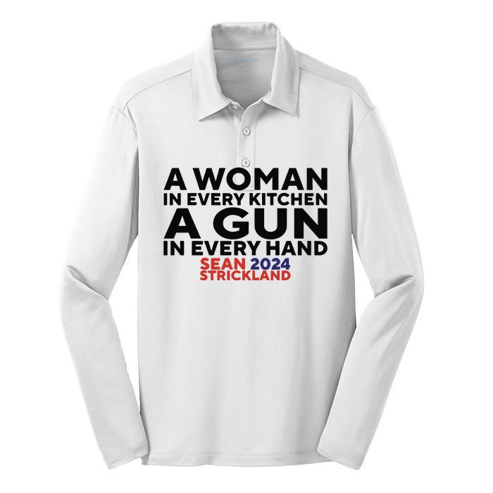 A Woman In Every Kitchen A Gun In Every Hand Sean 2024 Strickland Silk Touch Performance Long Sleeve Polo