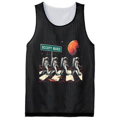 Astronauts Walking In Space Occupy Mars Mesh Reversible Basketball Jersey Tank