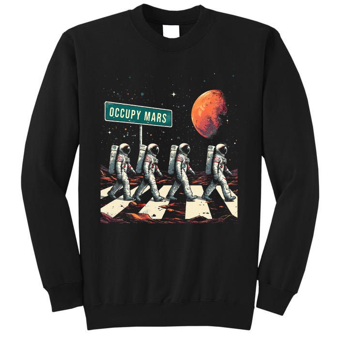 Astronauts Walking In Space Occupy Mars Tall Sweatshirt