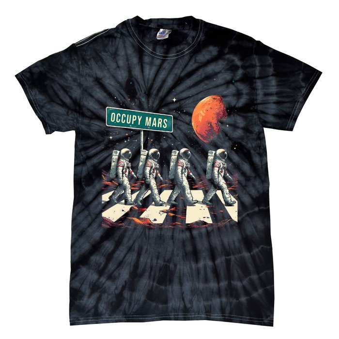 Astronauts Walking In Space Occupy Mars Tie-Dye T-Shirt