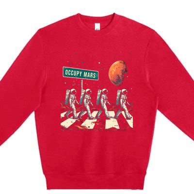 Astronauts Walking In Space Occupy Mars Premium Crewneck Sweatshirt