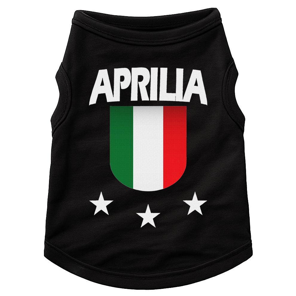 Aprilia With Italian Flag And 3 White Stars Doggie Tank