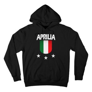 Aprilia With Italian Flag And 3 White Stars Hoodie