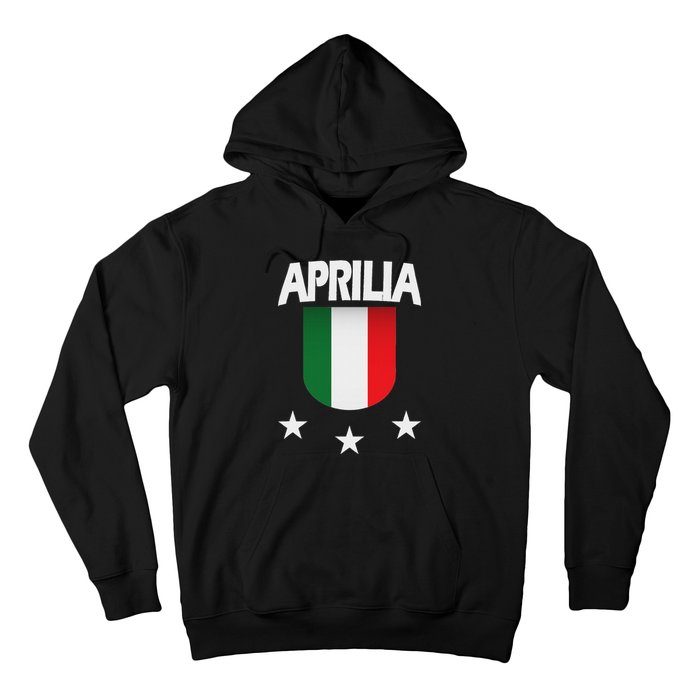 Aprilia With Italian Flag And 3 White Stars Hoodie