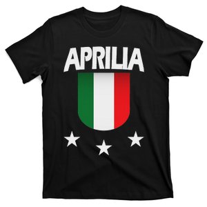 Aprilia With Italian Flag And 3 White Stars T-Shirt