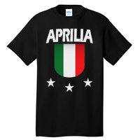 Aprilia With Italian Flag And 3 White Stars Tall T-Shirt