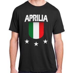 Aprilia With Italian Flag And 3 White Stars Adult ChromaSoft Performance T-Shirt