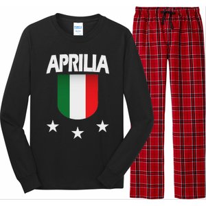 Aprilia With Italian Flag And 3 White Stars Long Sleeve Pajama Set