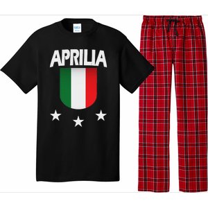 Aprilia With Italian Flag And 3 White Stars Pajama Set