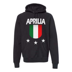 Aprilia With Italian Flag And 3 White Stars Premium Hoodie