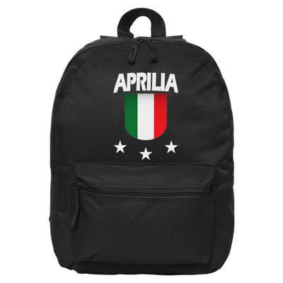 Aprilia With Italian Flag And 3 White Stars 16 in Basic Backpack