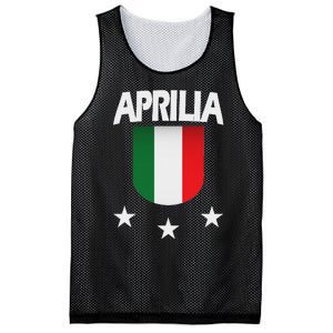 Aprilia With Italian Flag And 3 White Stars Mesh Reversible Basketball Jersey Tank