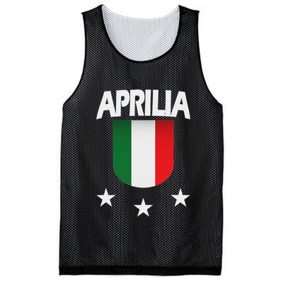 Aprilia With Italian Flag And 3 White Stars Mesh Reversible Basketball Jersey Tank