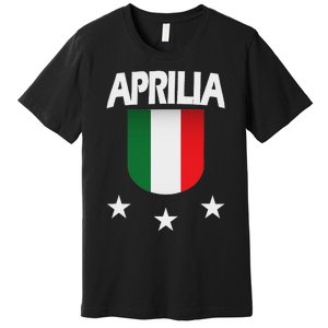 Aprilia With Italian Flag And 3 White Stars Premium T-Shirt