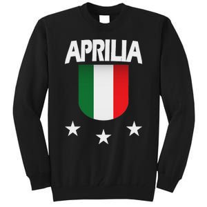 Aprilia With Italian Flag And 3 White Stars Tall Sweatshirt