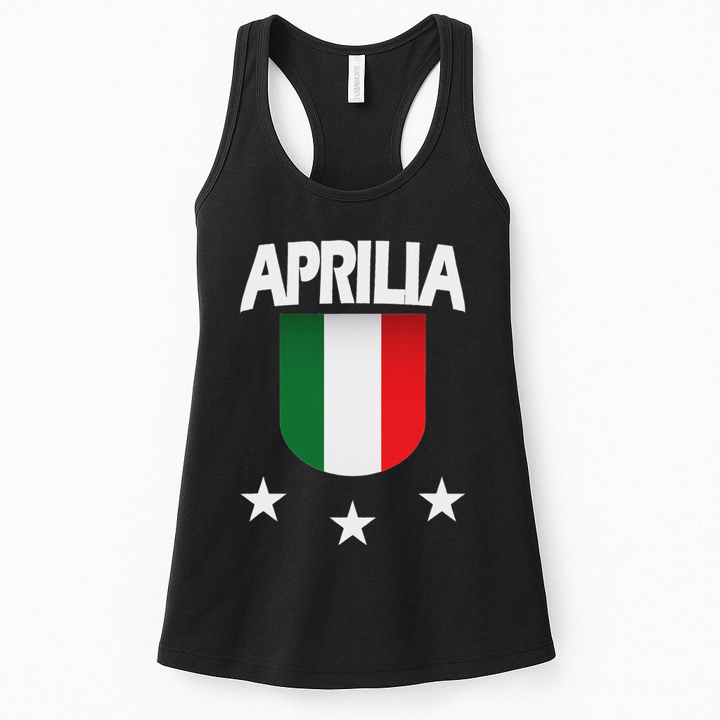Aprilia With Italian Flag And 3 White Stars Womens Tank Top