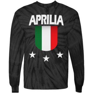 Aprilia With Italian Flag And 3 White Stars Tie-Dye Long Sleeve Shirt