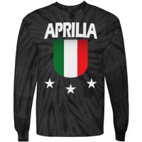 Aprilia With Italian Flag And 3 White Stars Tie-Dye Long Sleeve Shirt