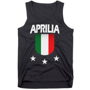 Aprilia With Italian Flag And 3 White Stars Tank Top