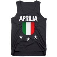 Aprilia With Italian Flag And 3 White Stars Tank Top