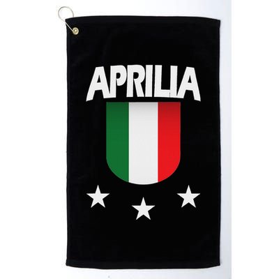 Aprilia With Italian Flag And 3 White Stars Golf Towel