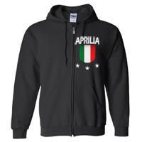 Aprilia With Italian Flag And 3 White Stars Full Zip Hoodie