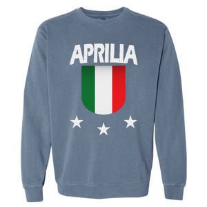 Aprilia With Italian Flag And 3 White Stars Garment-Dyed Sweatshirt