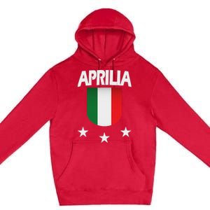 Aprilia With Italian Flag And 3 White Stars Premium Pullover Hoodie