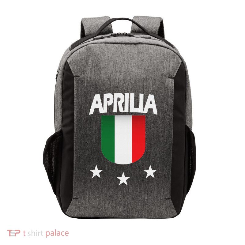 Aprilia With Italian Flag And 3 White Stars Vector Backpack