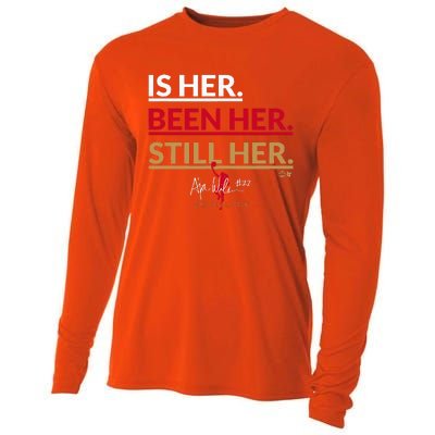 AJa Wilson Is Her. Been Her. Still Her Vegas Basketball Cooling Performance Long Sleeve Crew