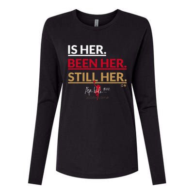 AJa Wilson Is Her. Been Her. Still Her Vegas Basketball Womens Cotton Relaxed Long Sleeve T-Shirt