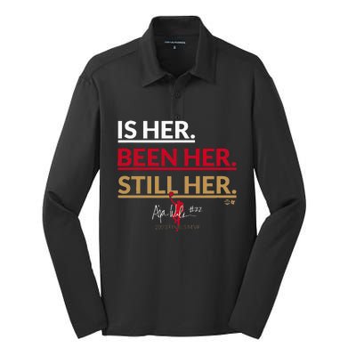 AJa Wilson Is Her. Been Her. Still Her Vegas Basketball Silk Touch Performance Long Sleeve Polo