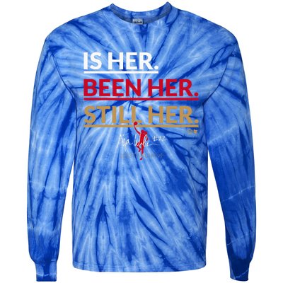 AJa Wilson Is Her. Been Her. Still Her Vegas Basketball Tie-Dye Long Sleeve Shirt