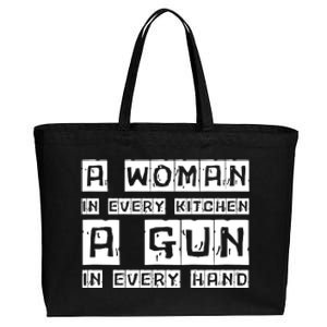 A Woman In Every Kitchen A Gun In Every Hand Cotton Canvas Jumbo Tote