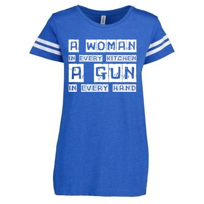 A Woman In Every Kitchen A Gun In Every Hand Enza Ladies Jersey Football T-Shirt