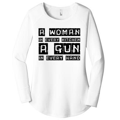 A Woman In Every Kitchen A Gun In Every Hand Women's Perfect Tri Tunic Long Sleeve Shirt