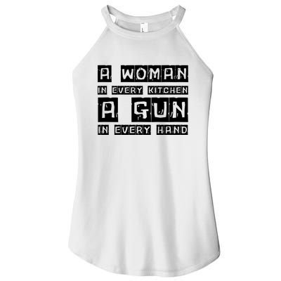 A Woman In Every Kitchen A Gun In Every Hand Women’s Perfect Tri Rocker Tank