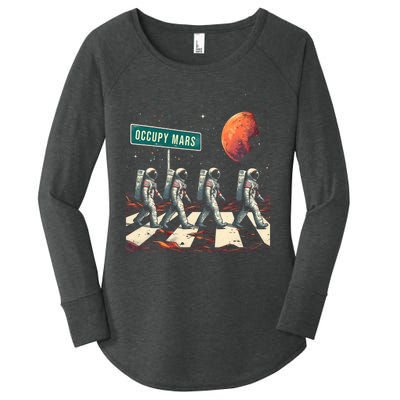 Astronauts Walking In Space Occupy Mars Women's Perfect Tri Tunic Long Sleeve Shirt