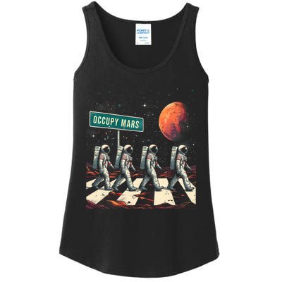 Astronauts Walking In Space Occupy Mars Ladies Essential Tank