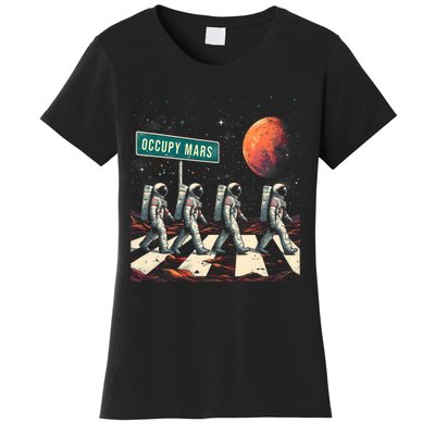 Astronauts Walking In Space Occupy Mars Women's T-Shirt