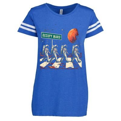 Astronauts Walking In Space Occupy Mars Enza Ladies Jersey Football T-Shirt