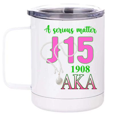 AKA Women J15 Founder's Day 1908 Pearl 12 oz Stainless Steel Tumbler Cup