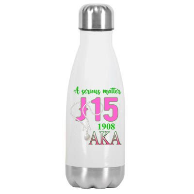 AKA Women J15 Founder's Day 1908 Pearl Stainless Steel Insulated Water Bottle