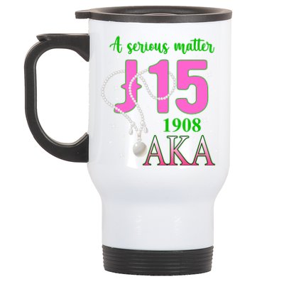 AKA Women J15 Founder's Day 1908 Pearl Stainless Steel Travel Mug